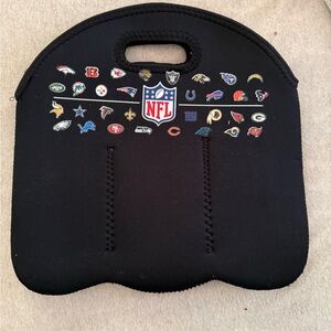 NFL Team Logo Black Neoprene 6-pack beer Tote